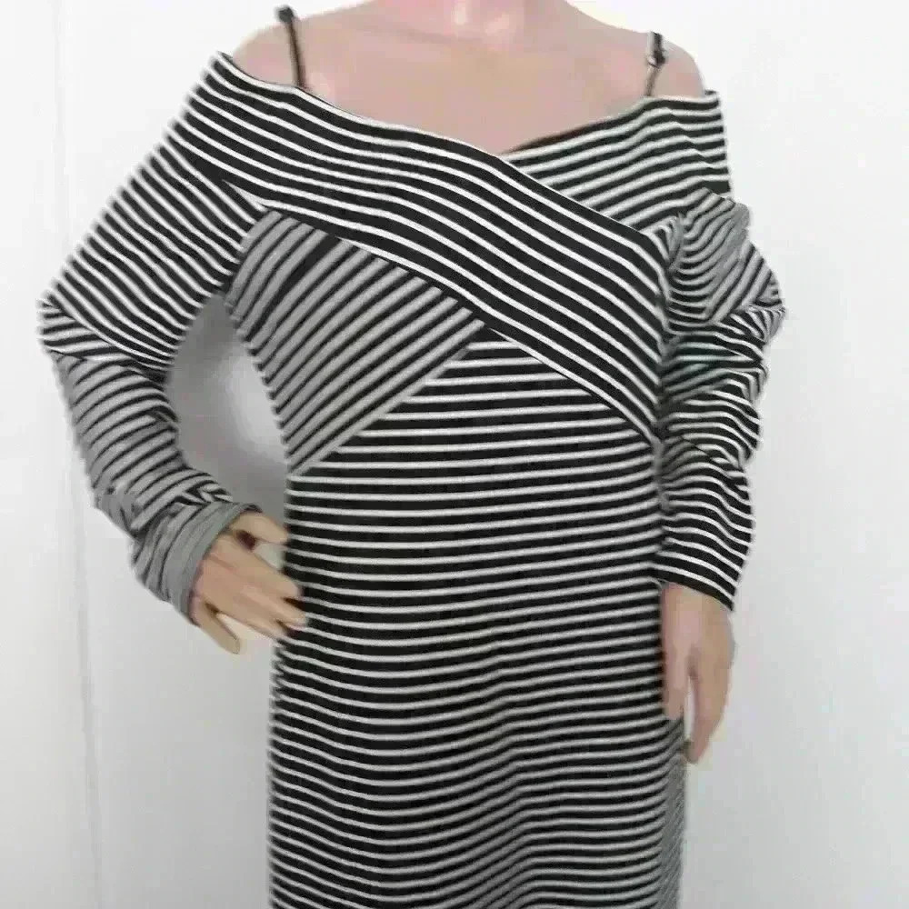 Guess Los Angeles sexy party/cocktail wedding stripe dress Size 14 - Picture 2 of 7